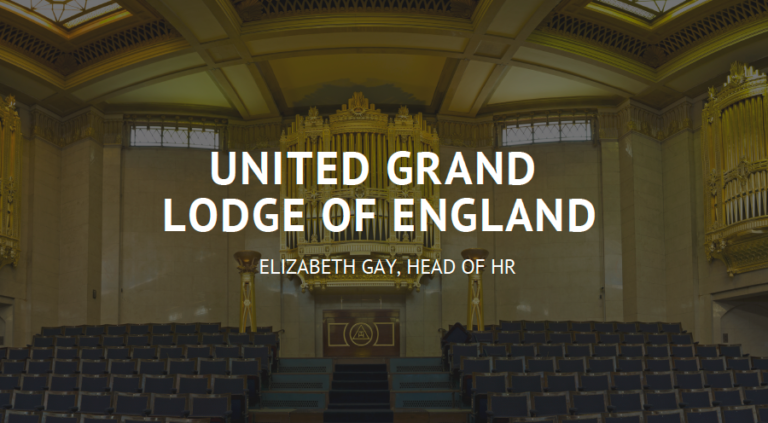 Photo of the blurred background of the united grand lodge of england hall interior
